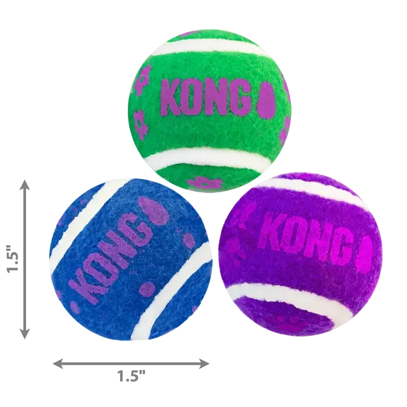KONG® CAT TOYS - CAT ACTIVE TENNIS BALLS W/BELLS - Image 2